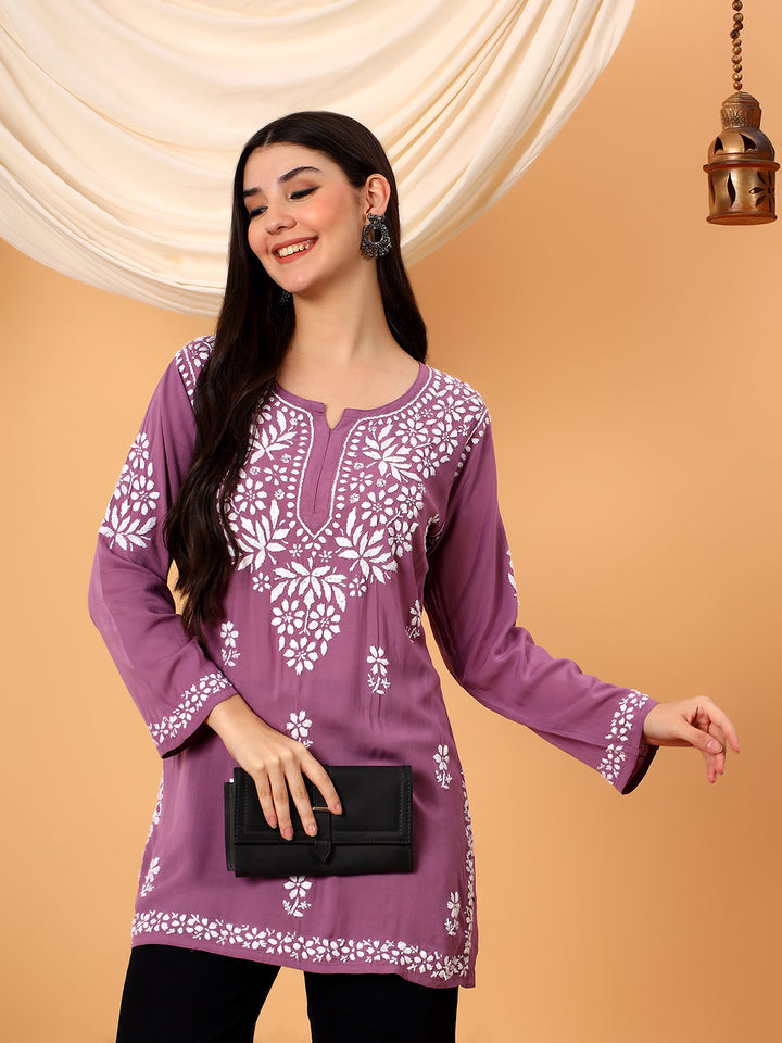 Sanya Modal Chikankari Short Kurti