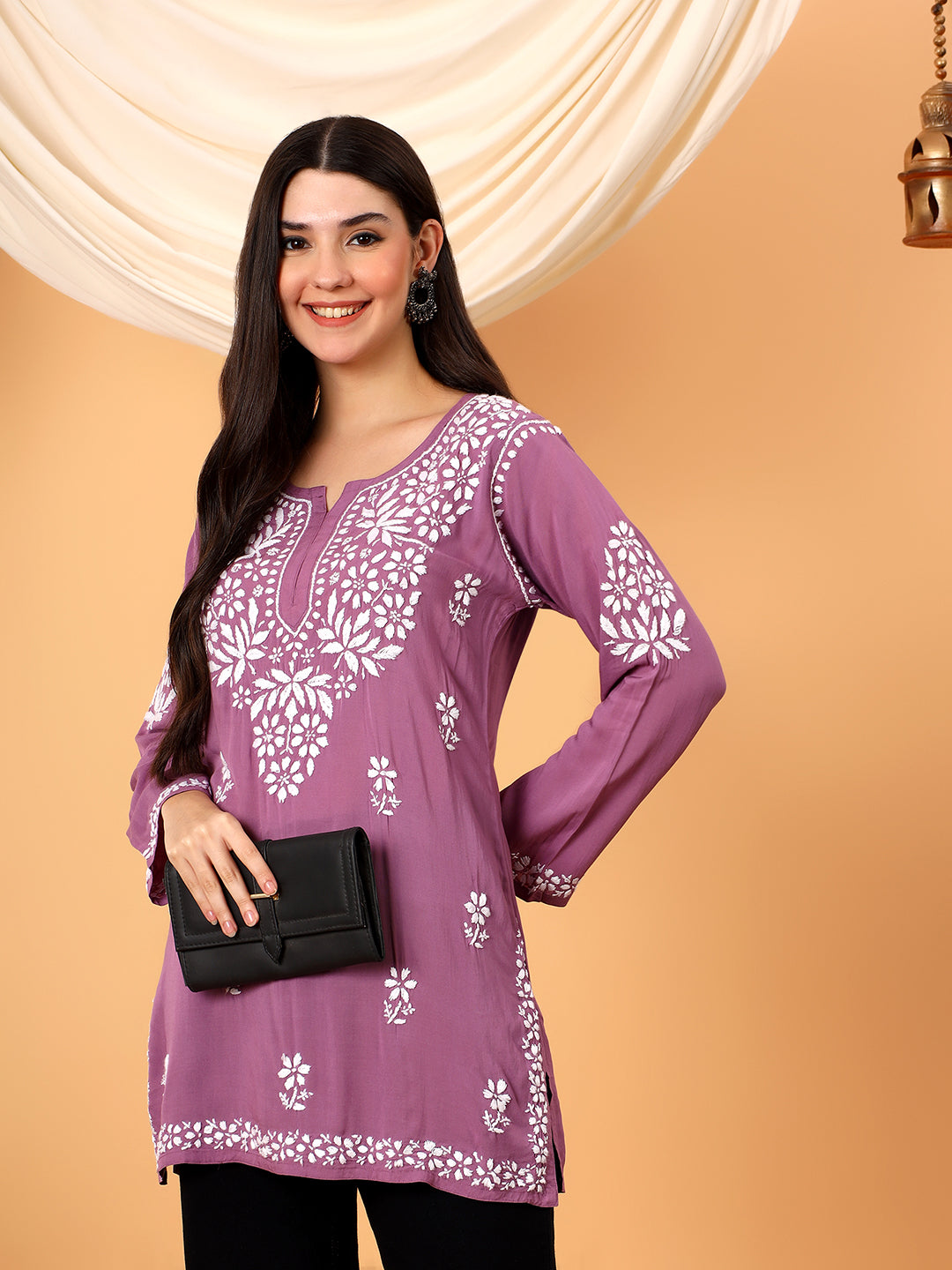 Sanya Modal Chikankari Short Kurti