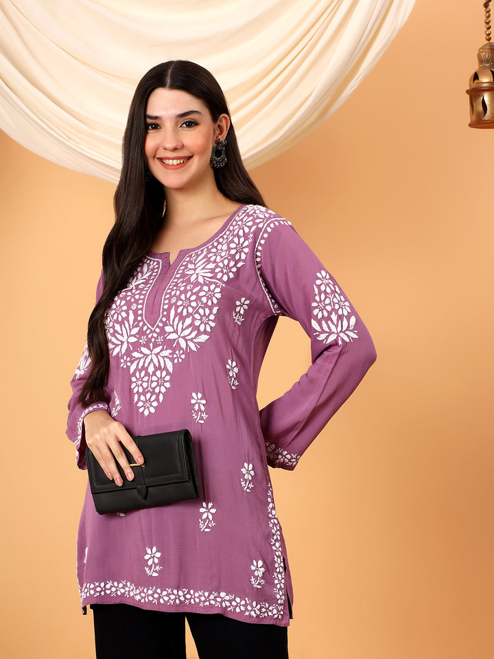 Sanya Modal Chikankari Short Kurti