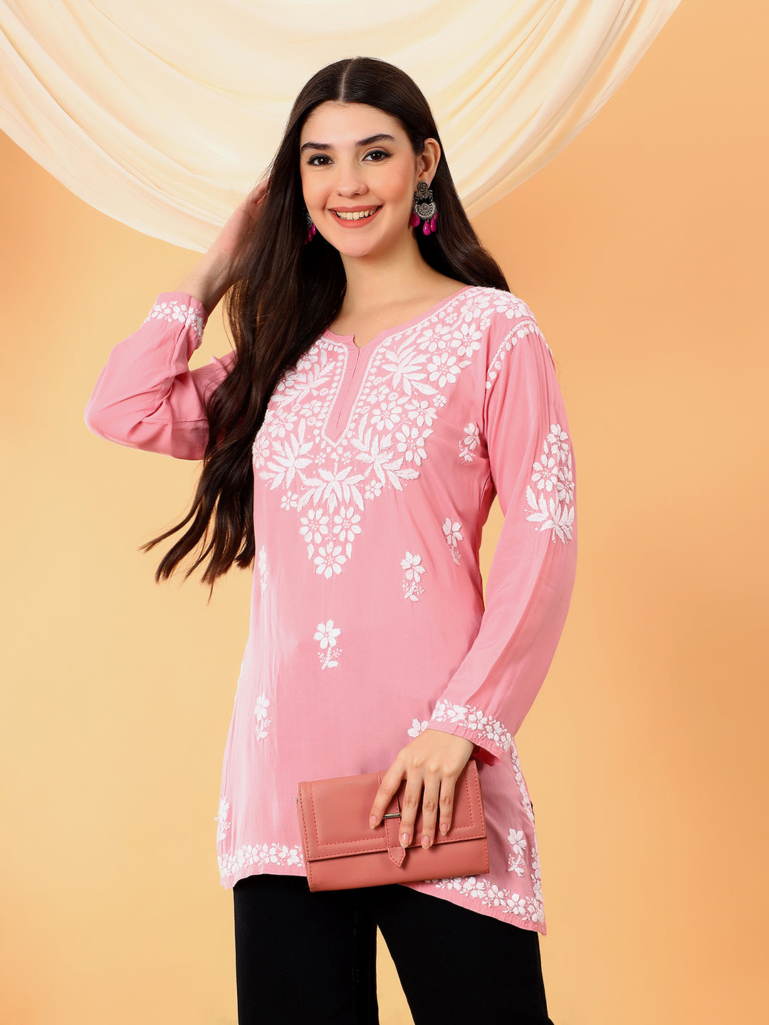 Sanya Modal Chikankari Short Kurti