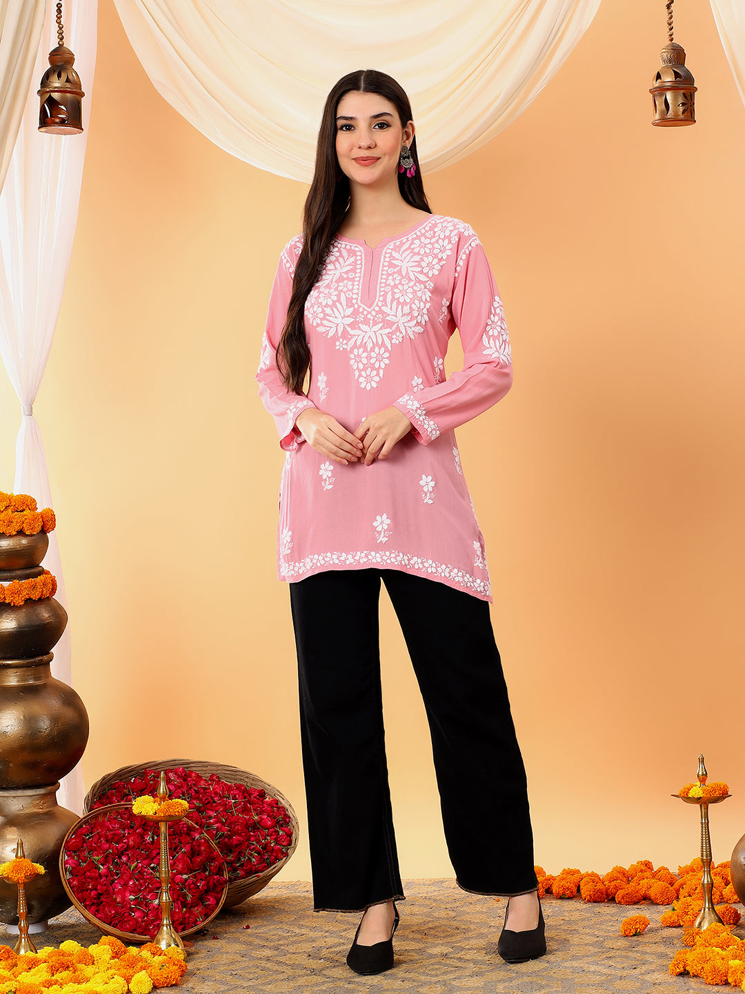 Sanya Modal Chikankari Short Kurti