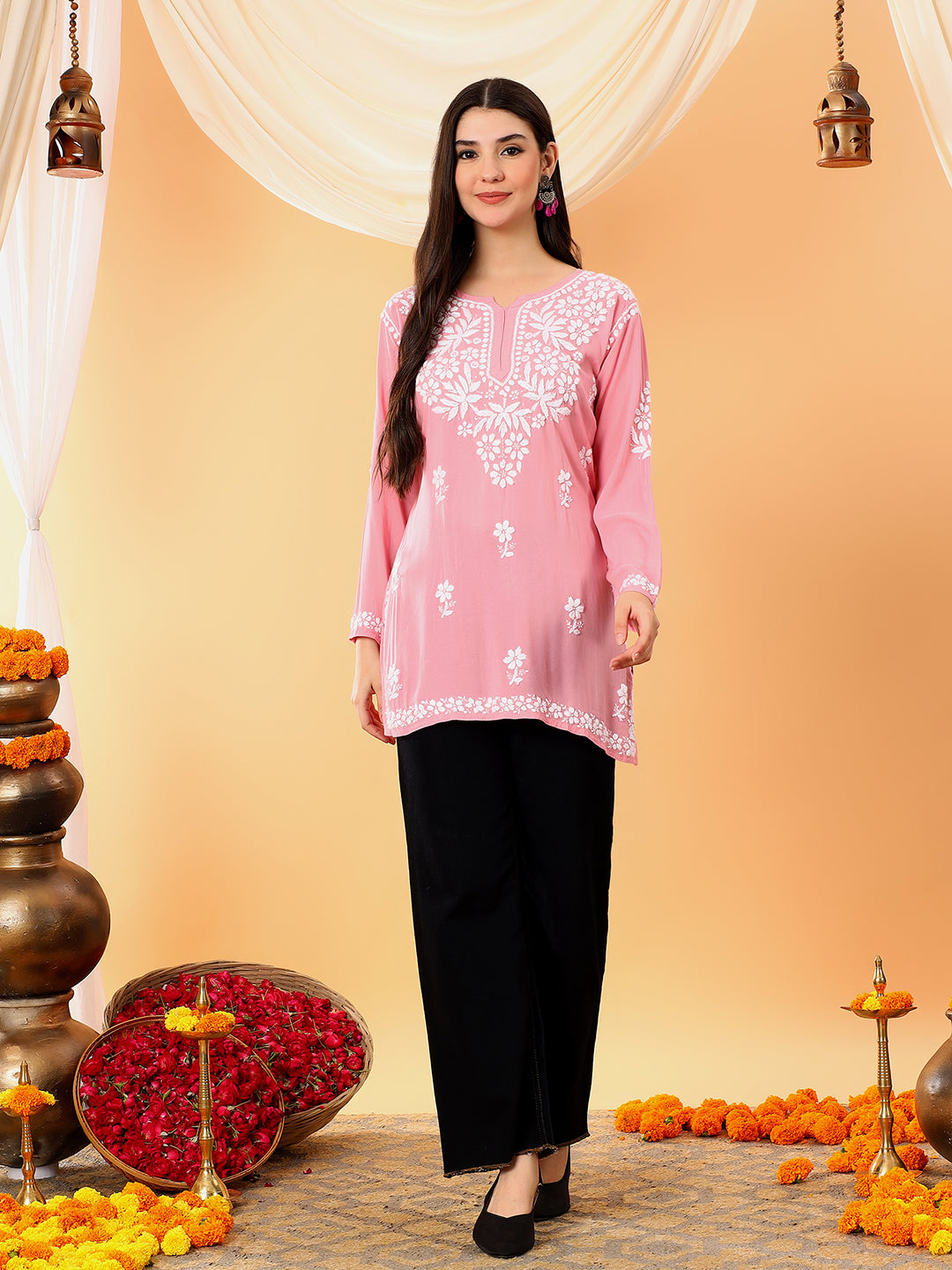 Sanya Modal Chikankari Short Kurti