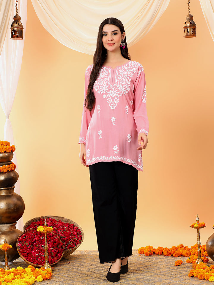 Sanya Modal Chikankari Short Kurti