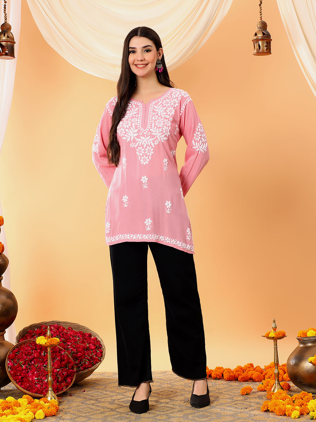 Sanya Modal Chikankari Short Kurti