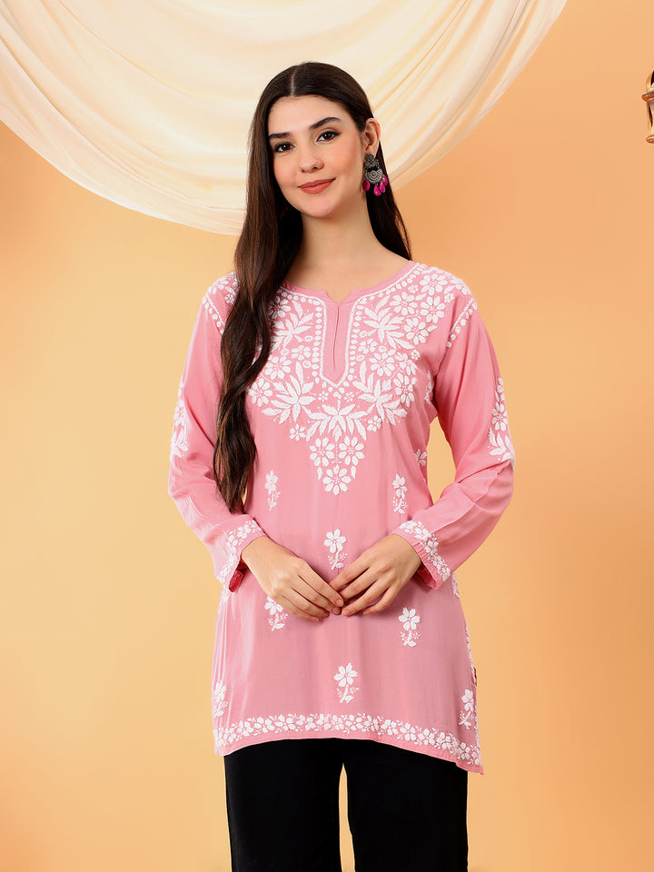 Sanya Modal Chikankari Short Kurti