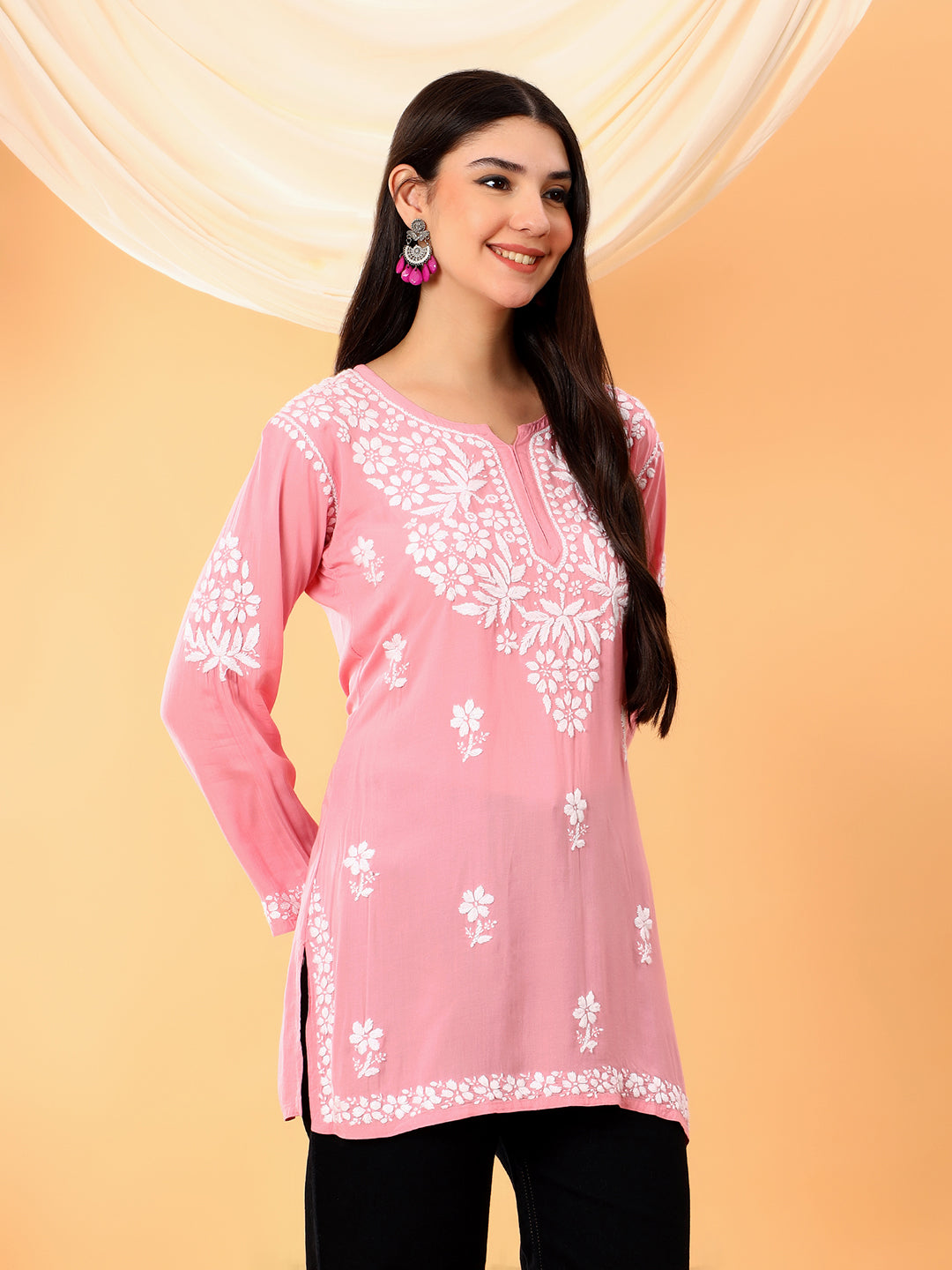 Sanya Modal Chikankari Short Kurti