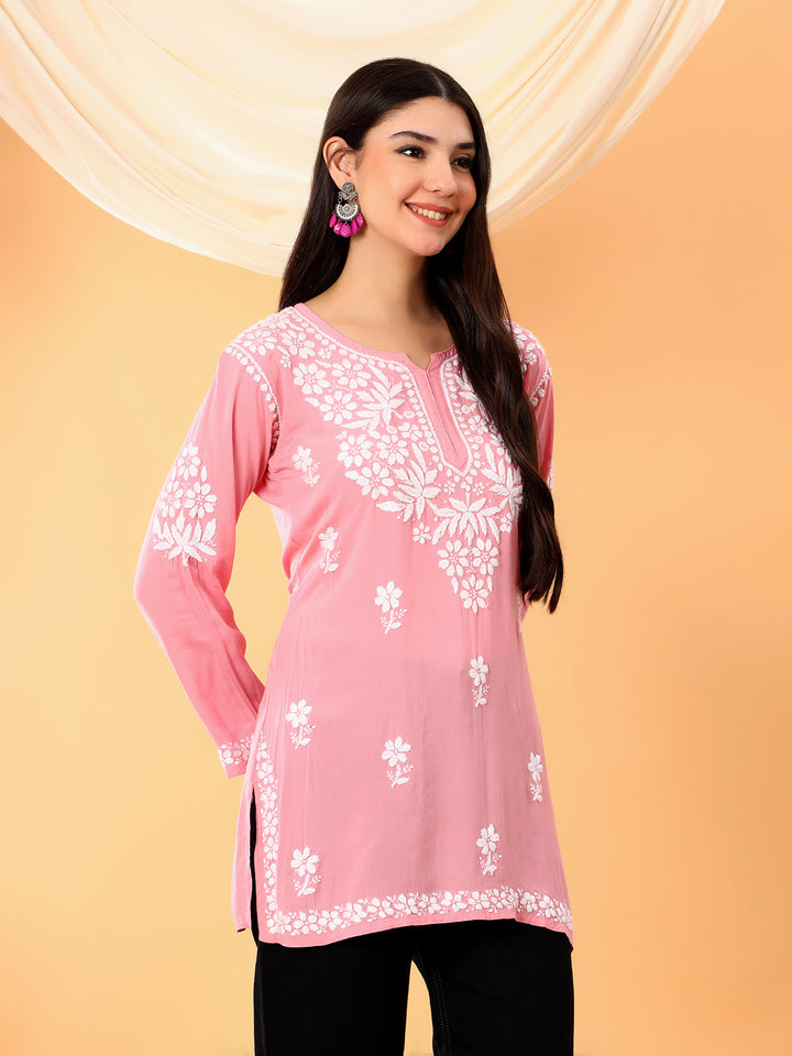 Sanya Modal Chikankari Short Kurti