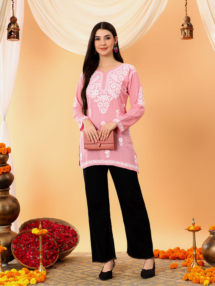 Sanya Modal Chikankari Short Kurti