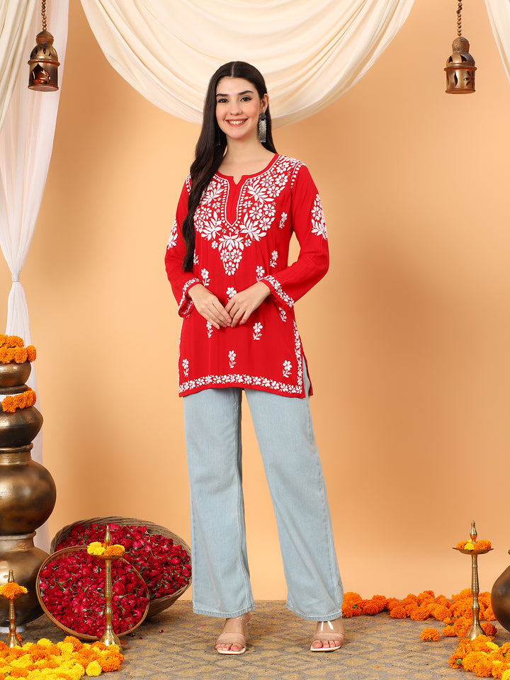 Sanya Modal Chikankari Short Kurti