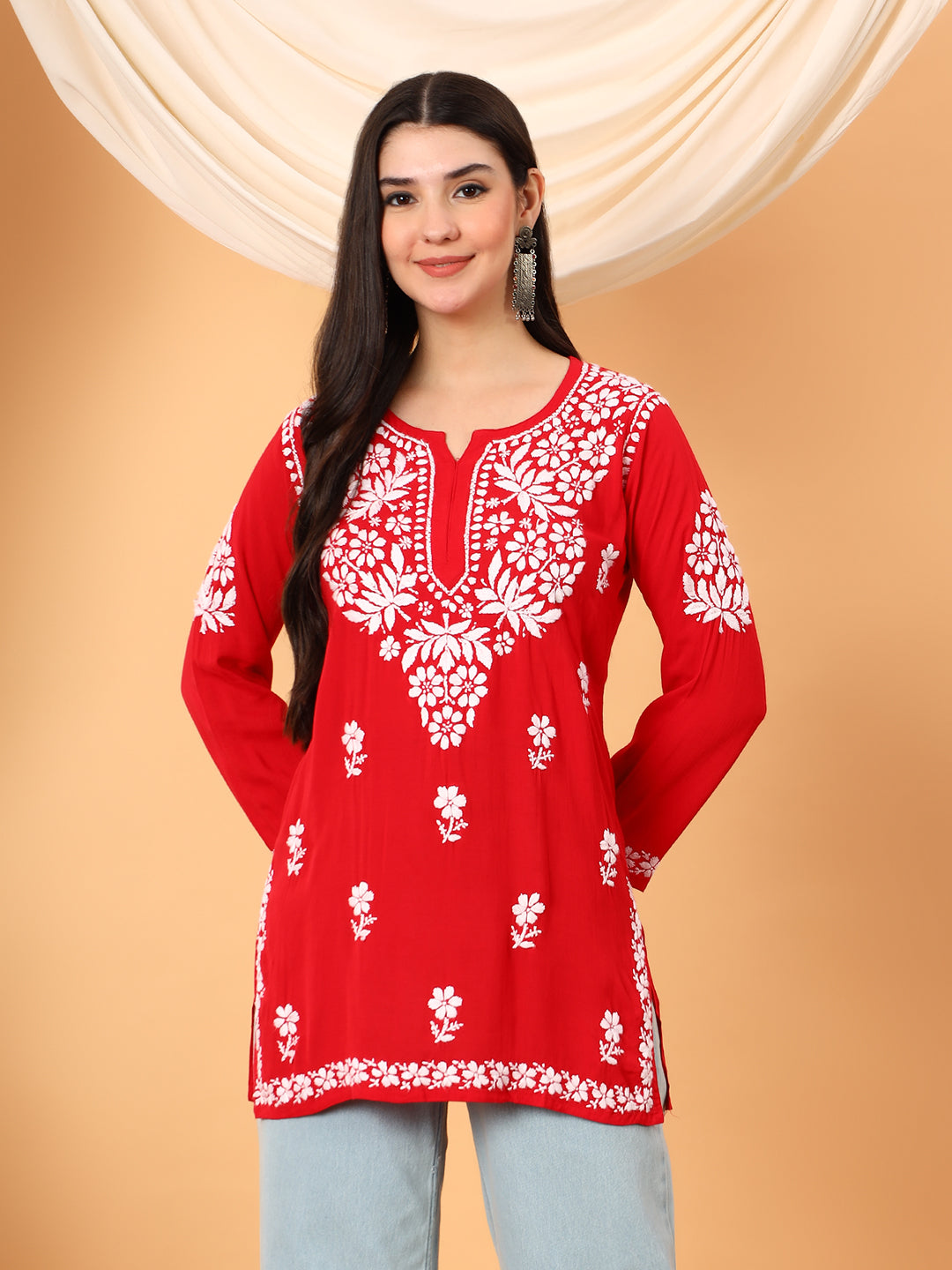 Sanya Modal Chikankari Short Kurti