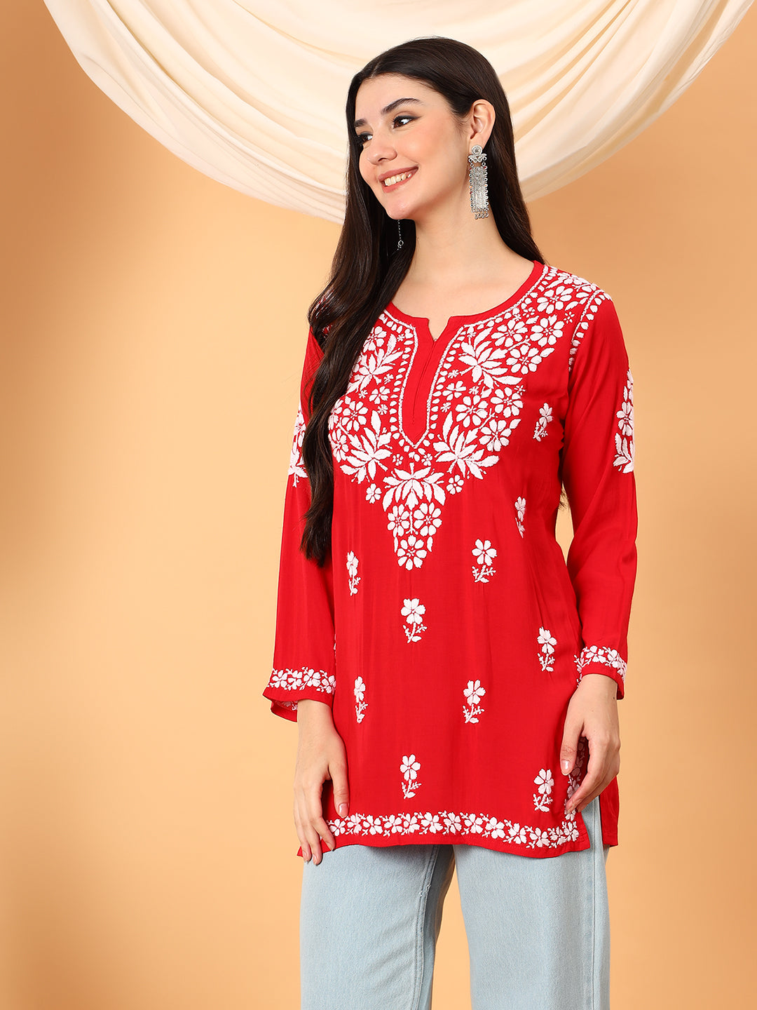 Sanya Modal Chikankari Short Kurti