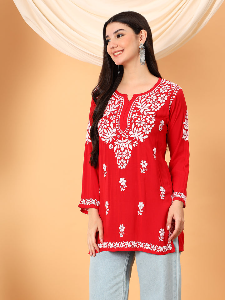 Sanya Modal Chikankari Short Kurti