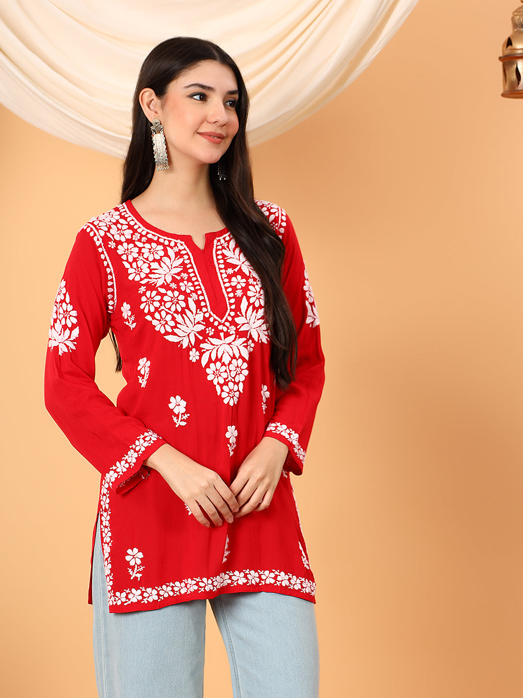 Sanya Modal Chikankari Short Kurti
