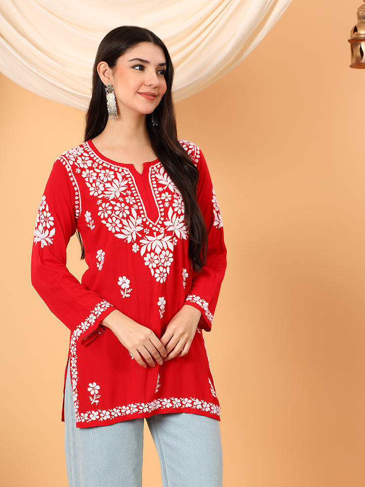 Sanya Modal Chikankari Short Kurti