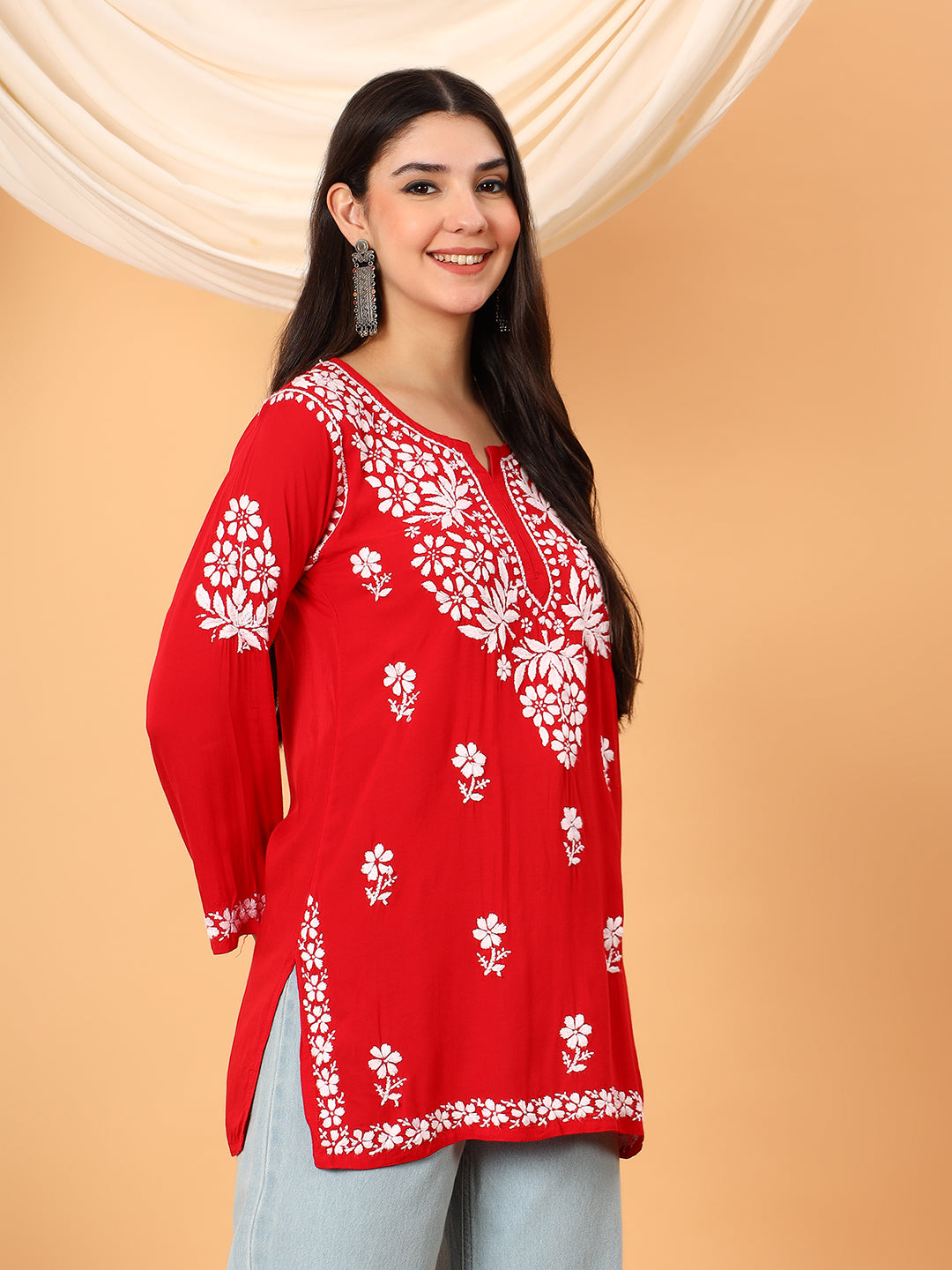 Sanya Modal Chikankari Short Kurti