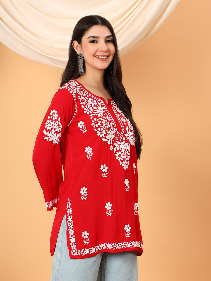 Sanya Modal Chikankari Short Kurti