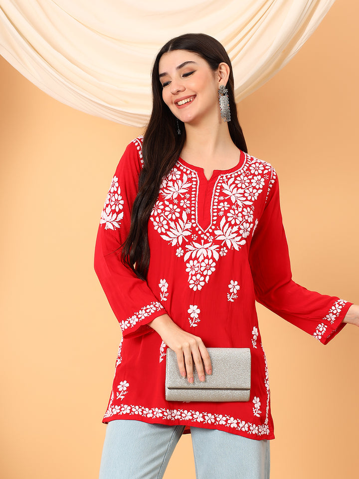 Sanya Modal Chikankari Short Kurti