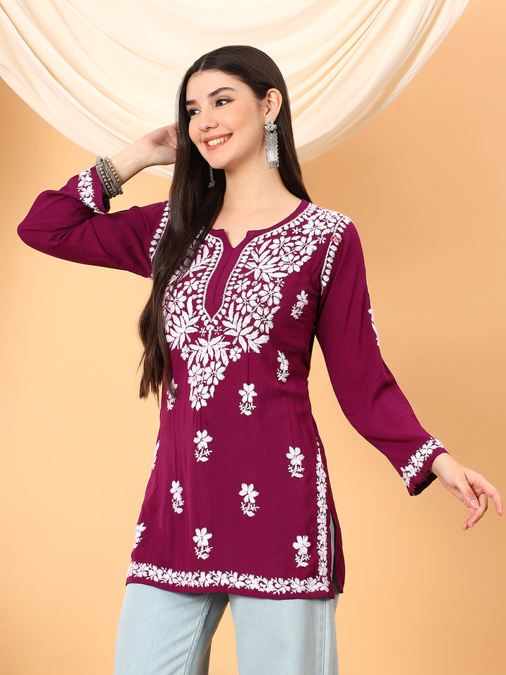 Sanya Modal Chikankari Short Kurti