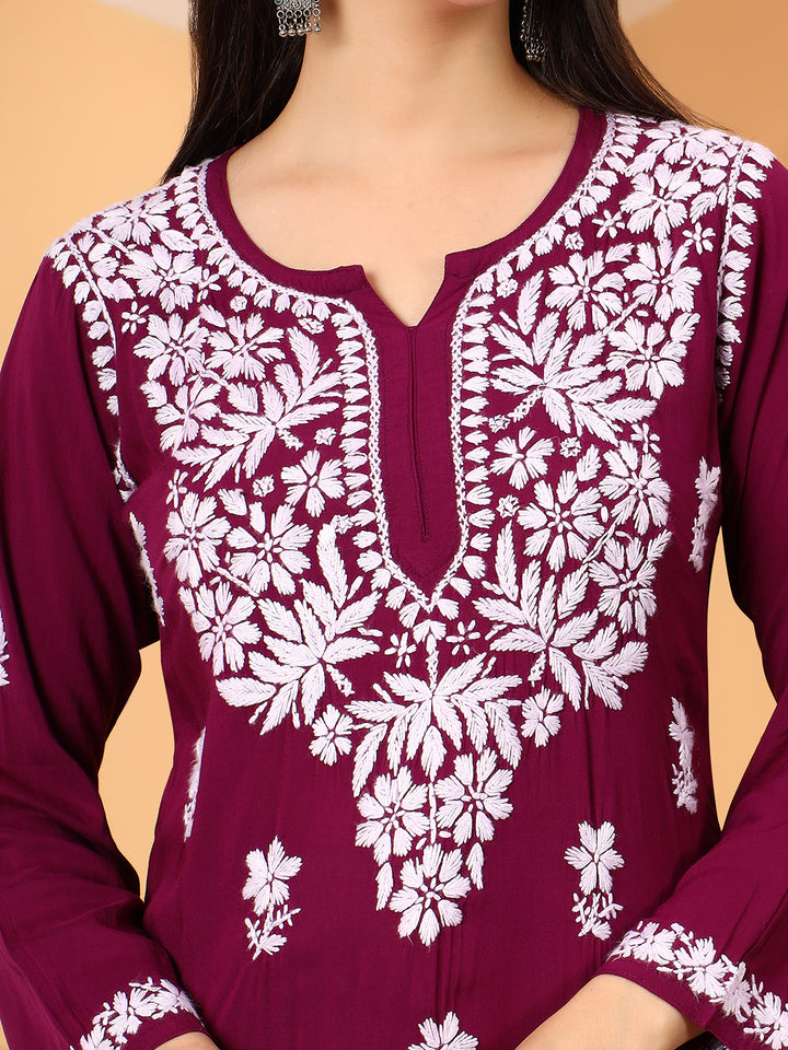 Sanya Modal Chikankari Short Kurti