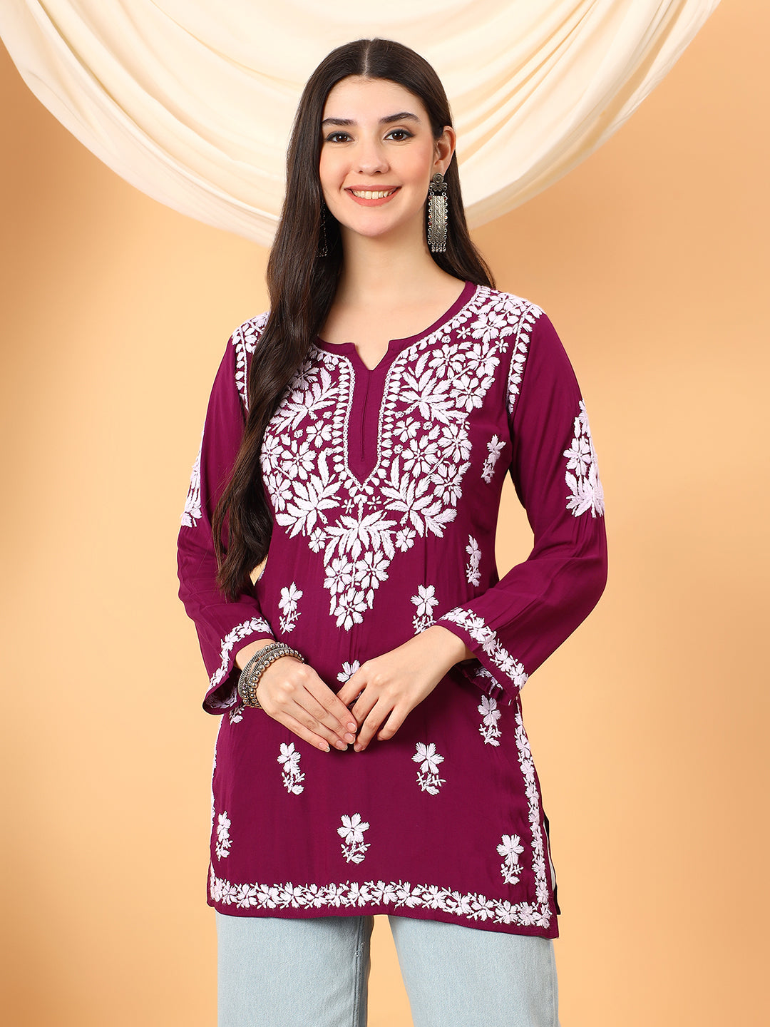 Sanya Modal Chikankari Short Kurti