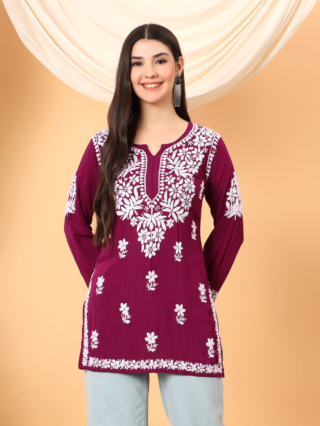 Sanya Modal Chikankari Short Kurti