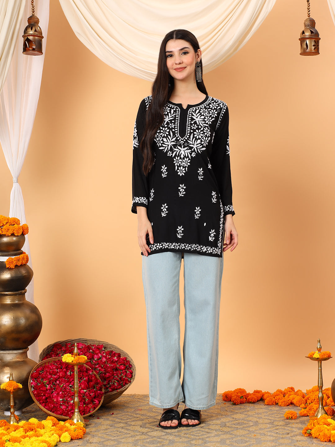 Sanya Modal Chikankari Short Kurti
