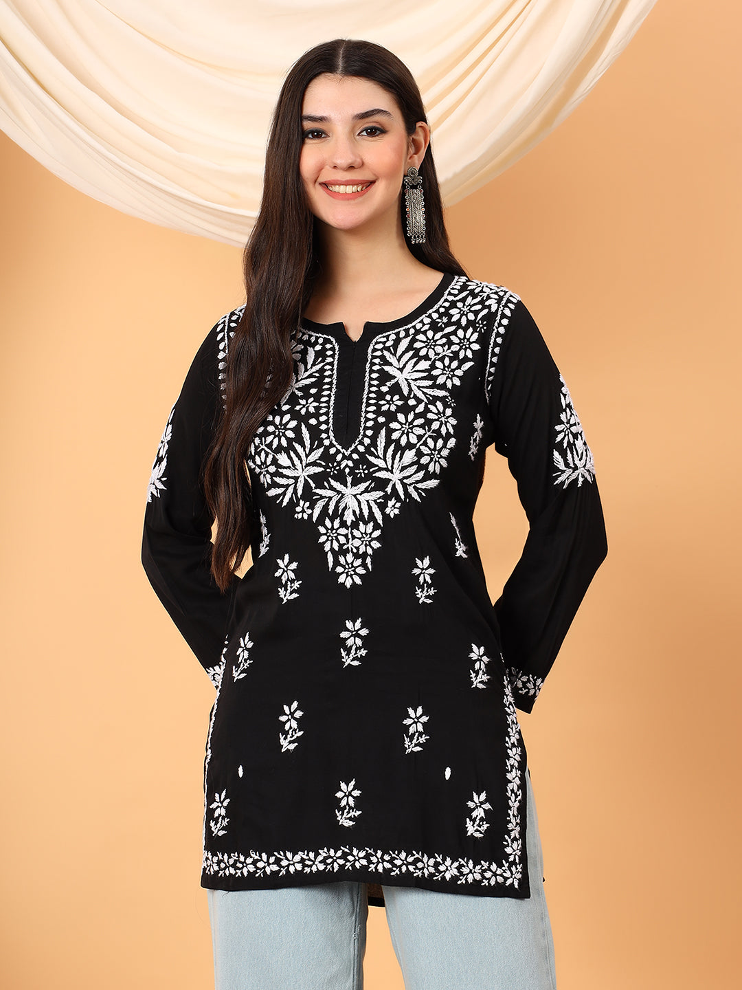 Sanya Modal Chikankari Short Kurti