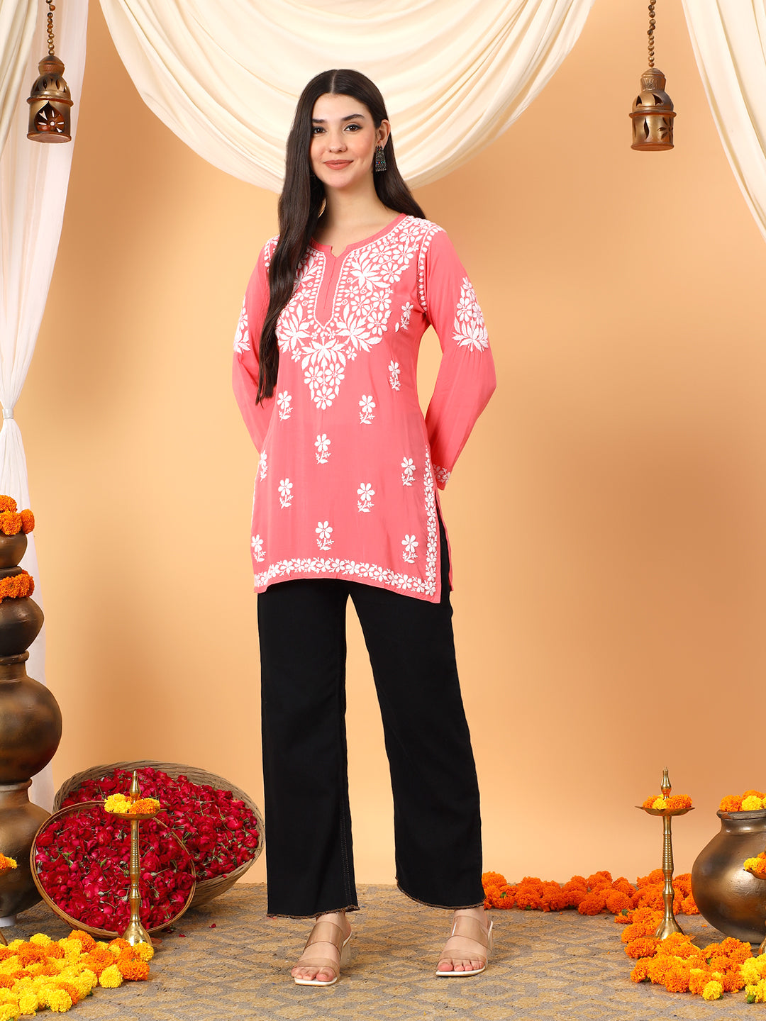 Sanya Modal Chikankari Short Kurti
