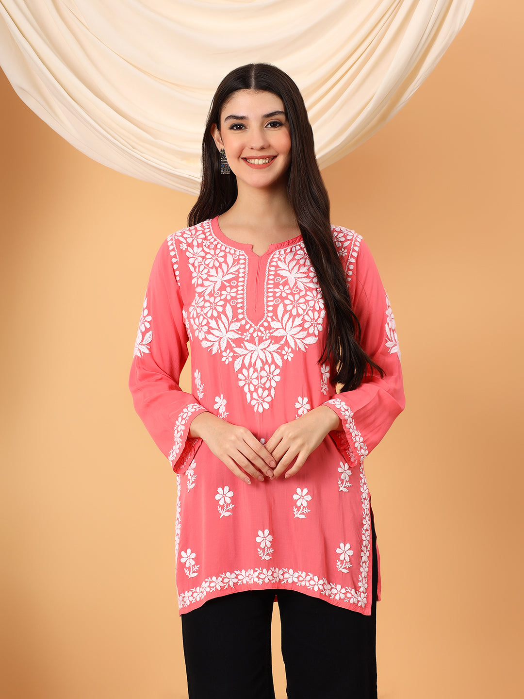 Sanya Modal Chikankari Short Kurti
