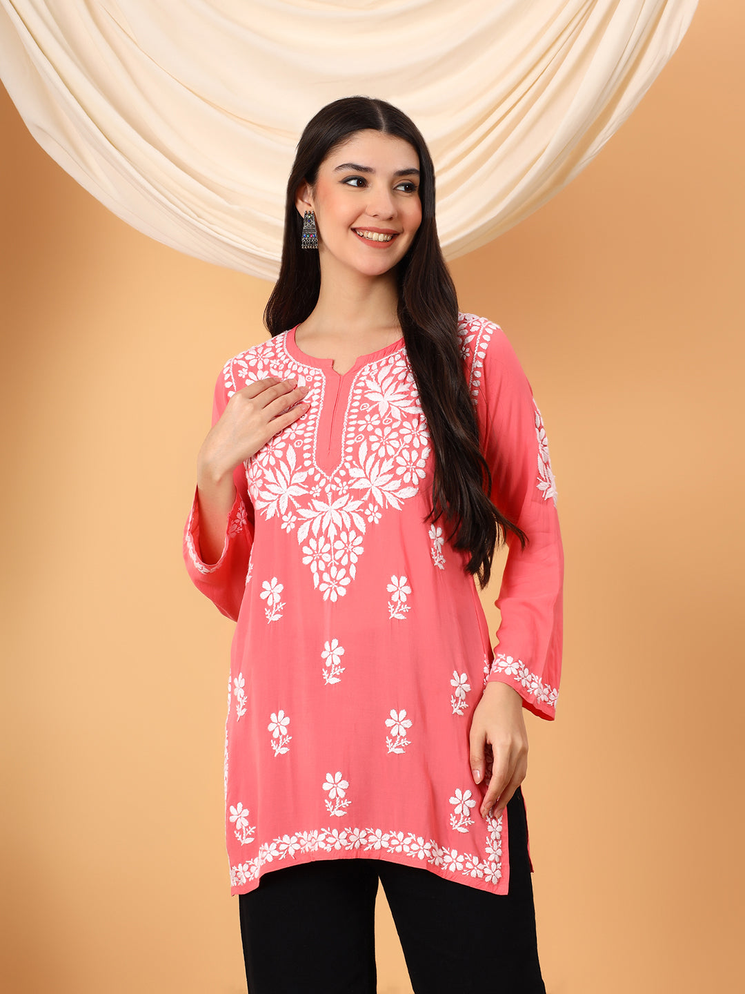 Sanya Modal Chikankari Short Kurti