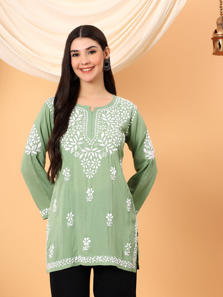 Sanya Modal Chikankari Short Kurti