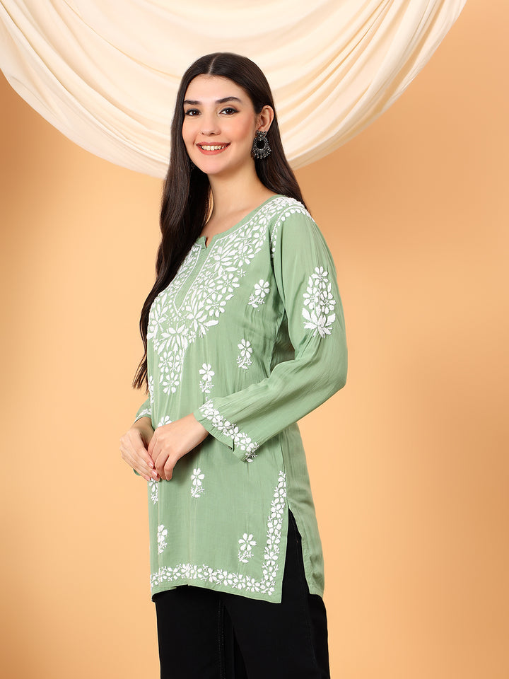 Sanya Modal Chikankari Short Kurti