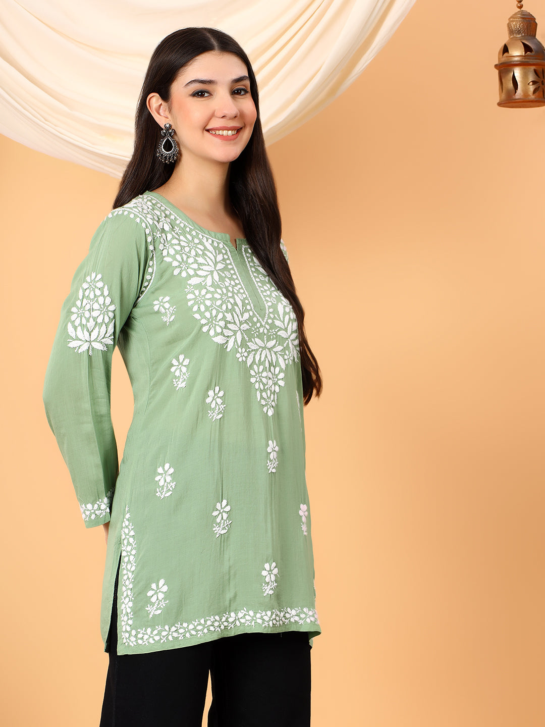 Sanya Modal Chikankari Short Kurti