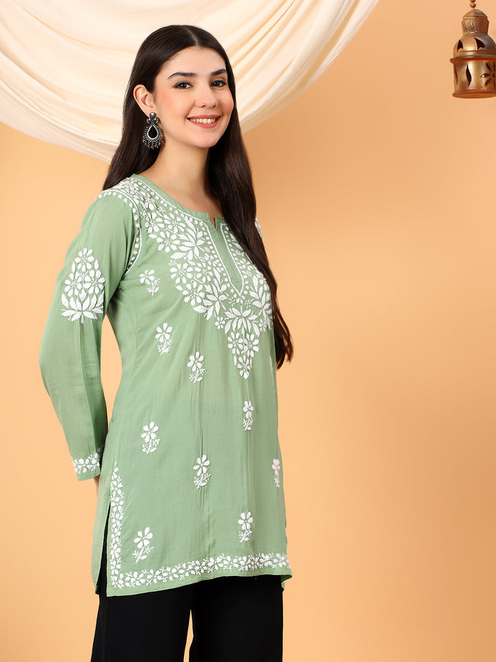 Sanya Modal Chikankari Short Kurti