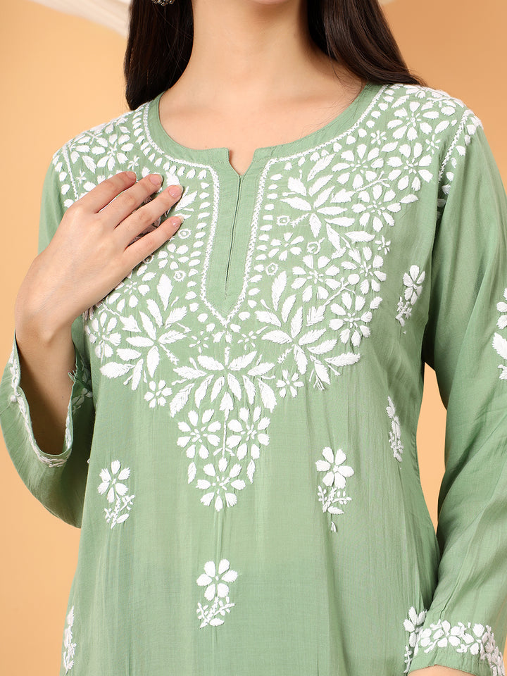 Sanya Modal Chikankari Short Kurti