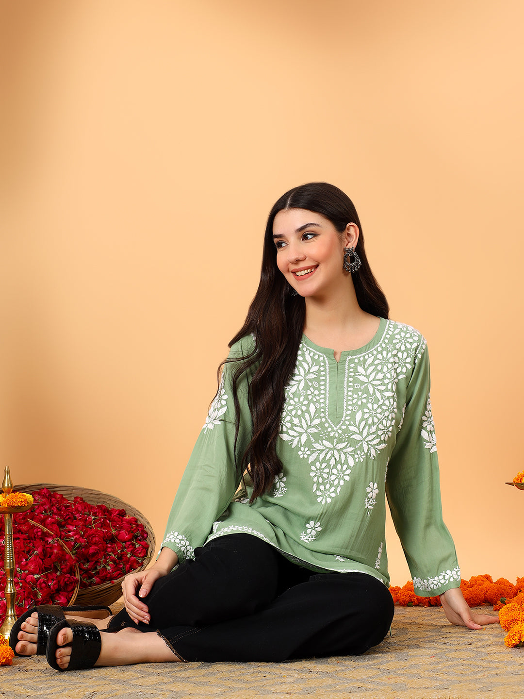 Sanya Modal Chikankari Short Kurti