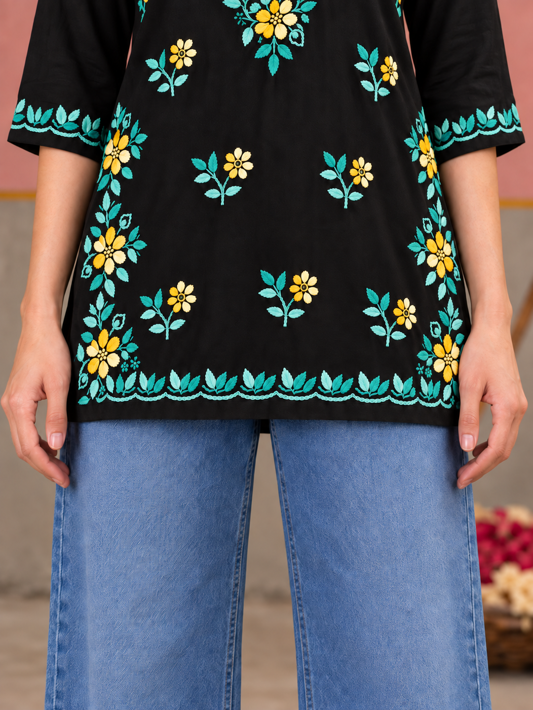 Miraya Chikankari Rayon Short Kurti