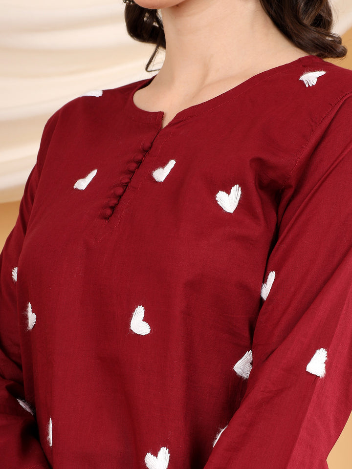 sitara Chikankari Cotton Short Kurti for Women – Handcrafted Lucknowi Chikan Kurta in Ivory with Floral Embroidery