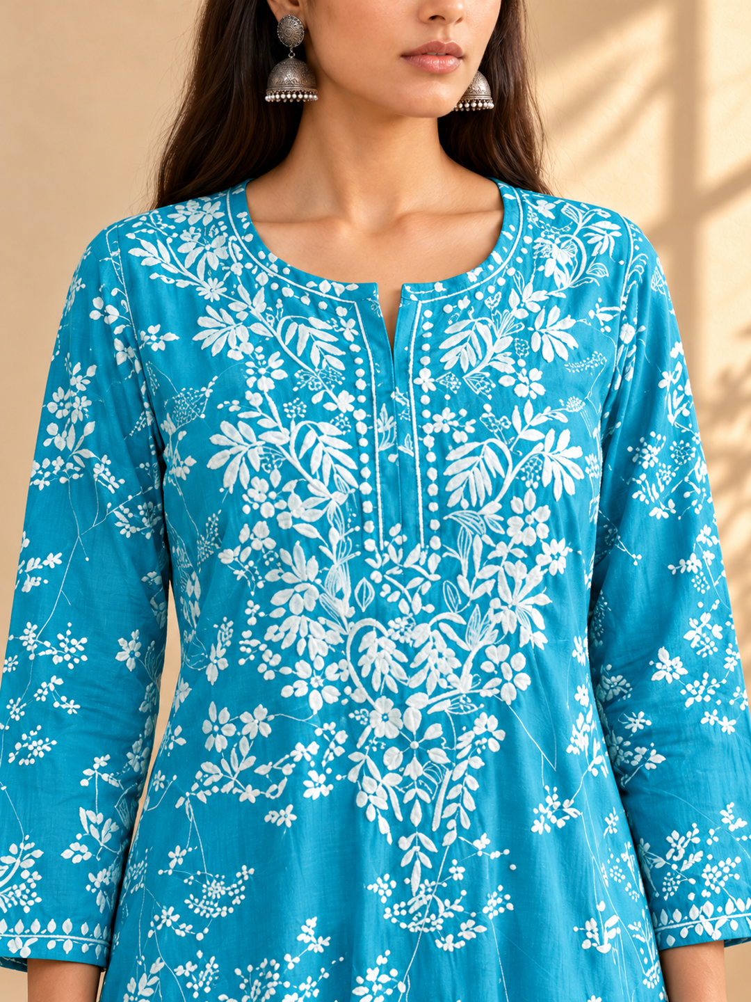 Zainab Chikankari Mulmul Straight Kurta