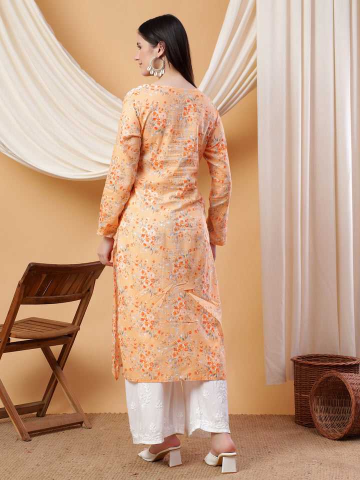 chikankari straight kurta