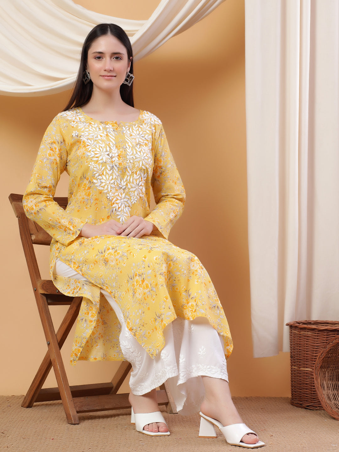 Rose print kurta