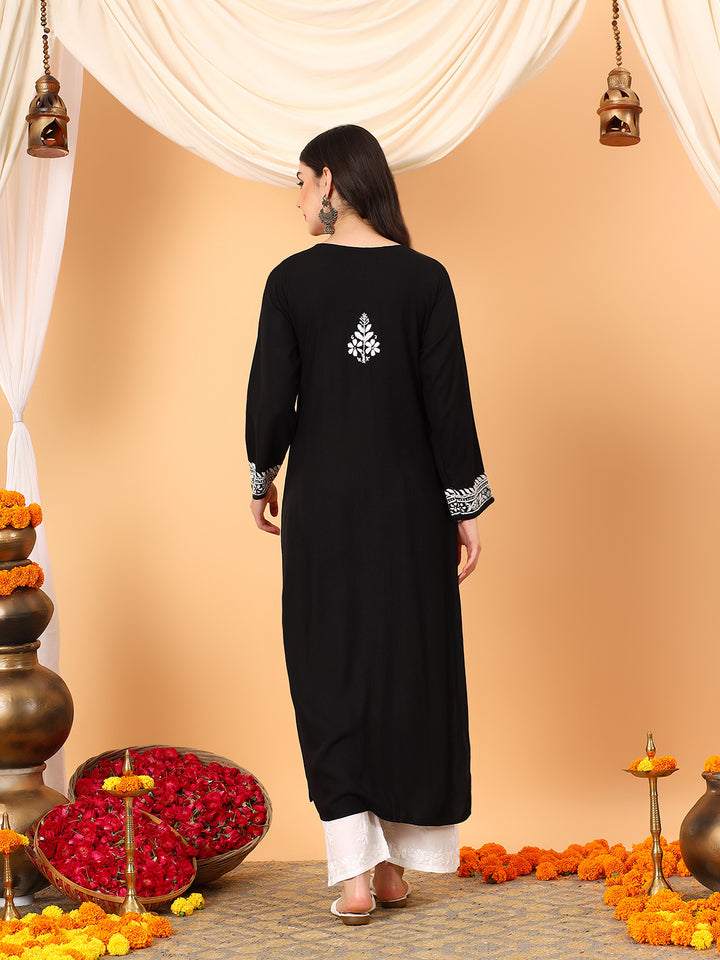 Tarini Rayon Chikankari Straight Kurta