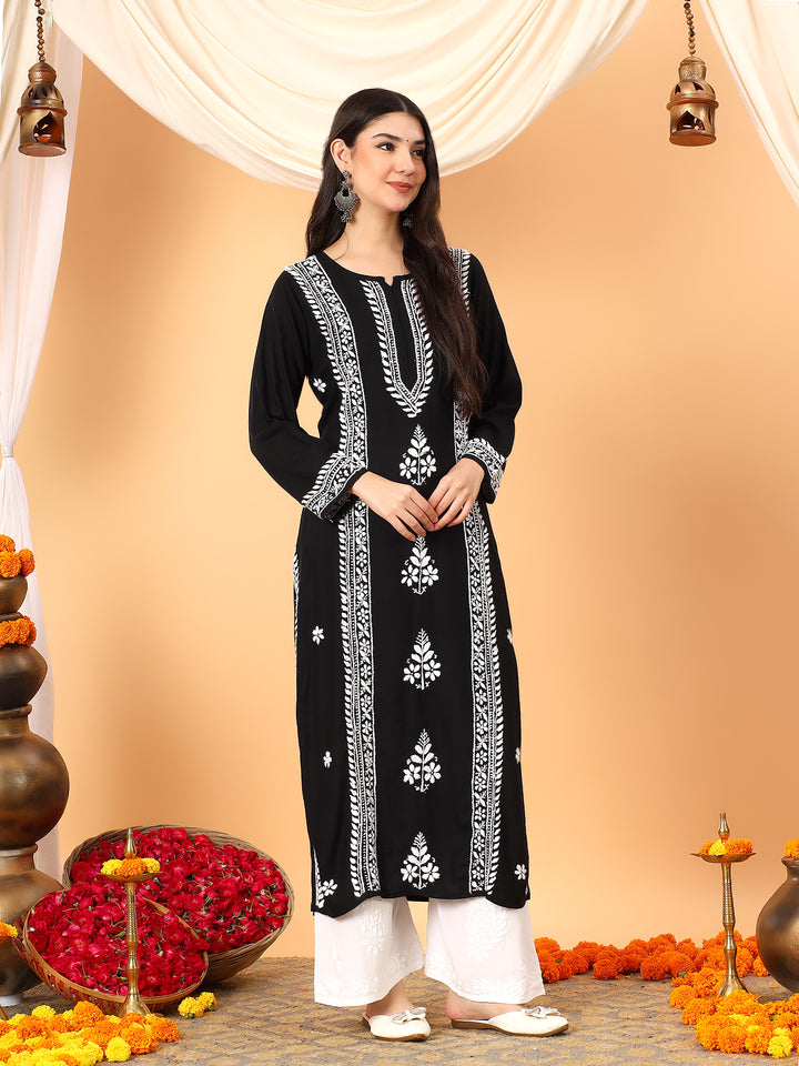 Tarini Rayon Chikankari Straight Kurta