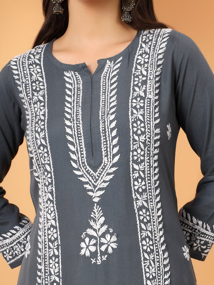 Tarini Rayon Chikankari Straight Kurta