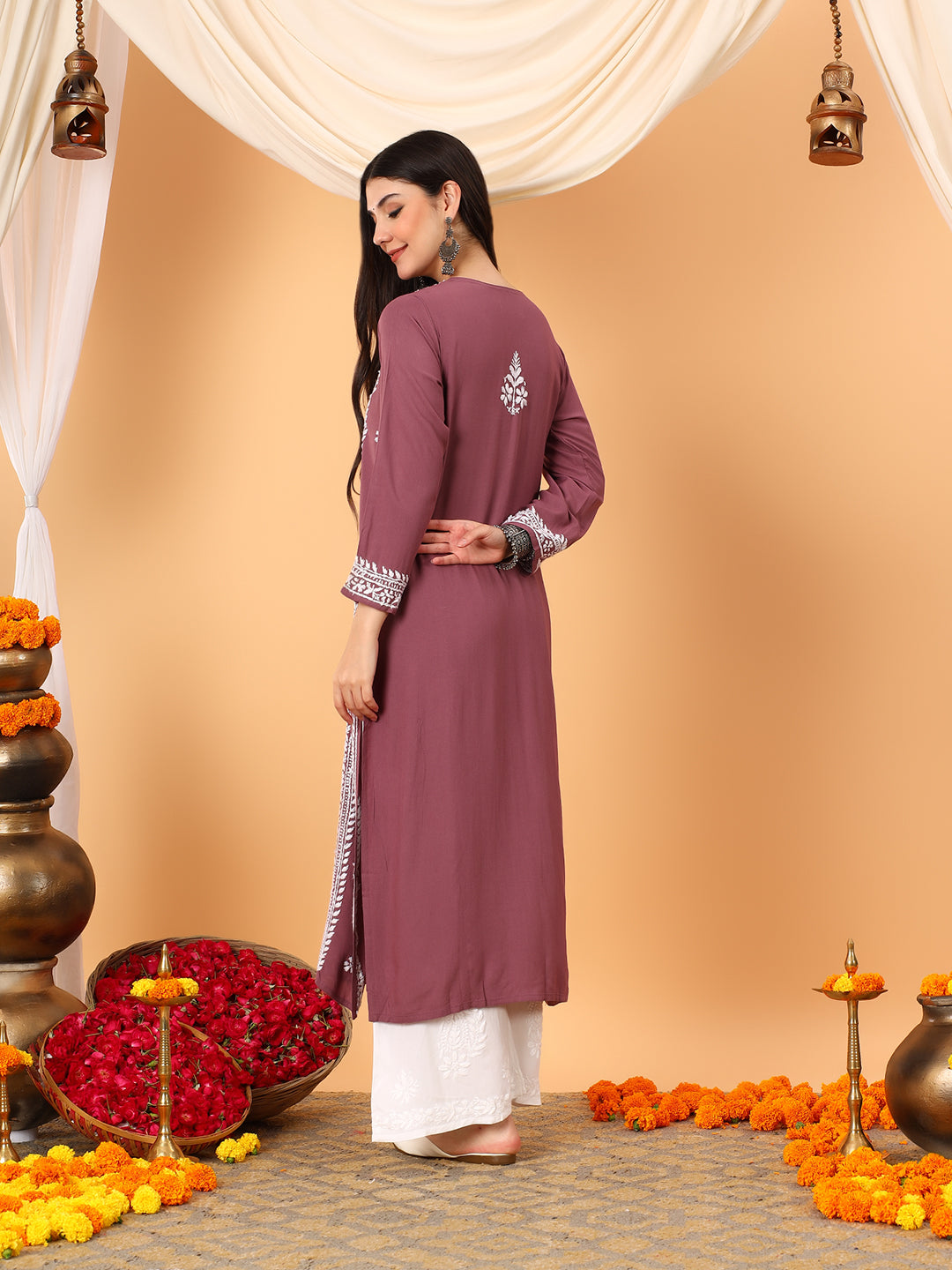 Tarini Rayon Chikankari Straight Kurta