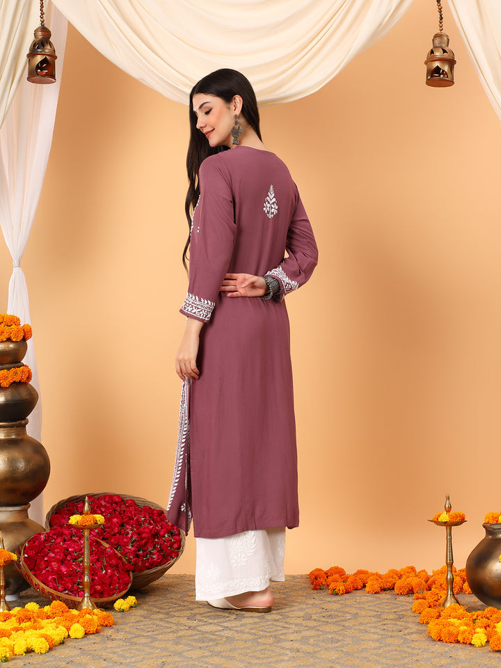 Tarini Rayon Chikankari Straight Kurta