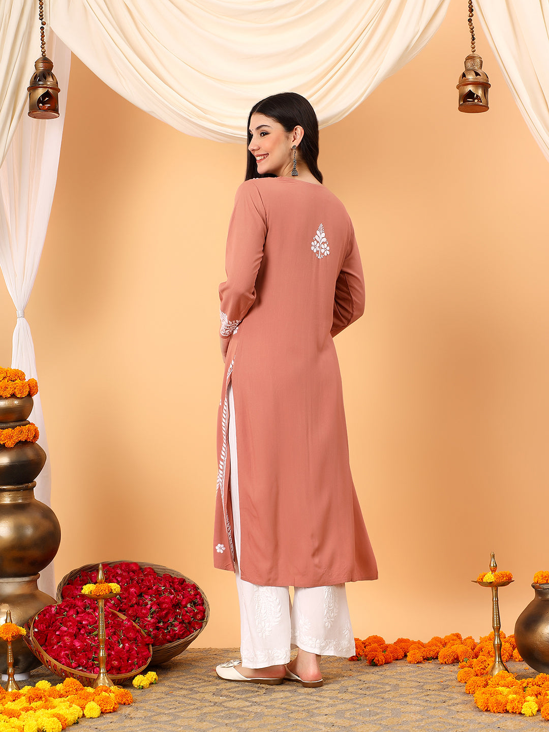 Tarini Rayon Chikankari Straight Kurta