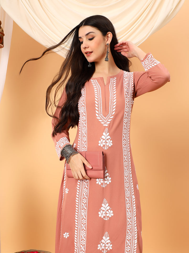 Tarini Rayon Chikankari Straight Kurta