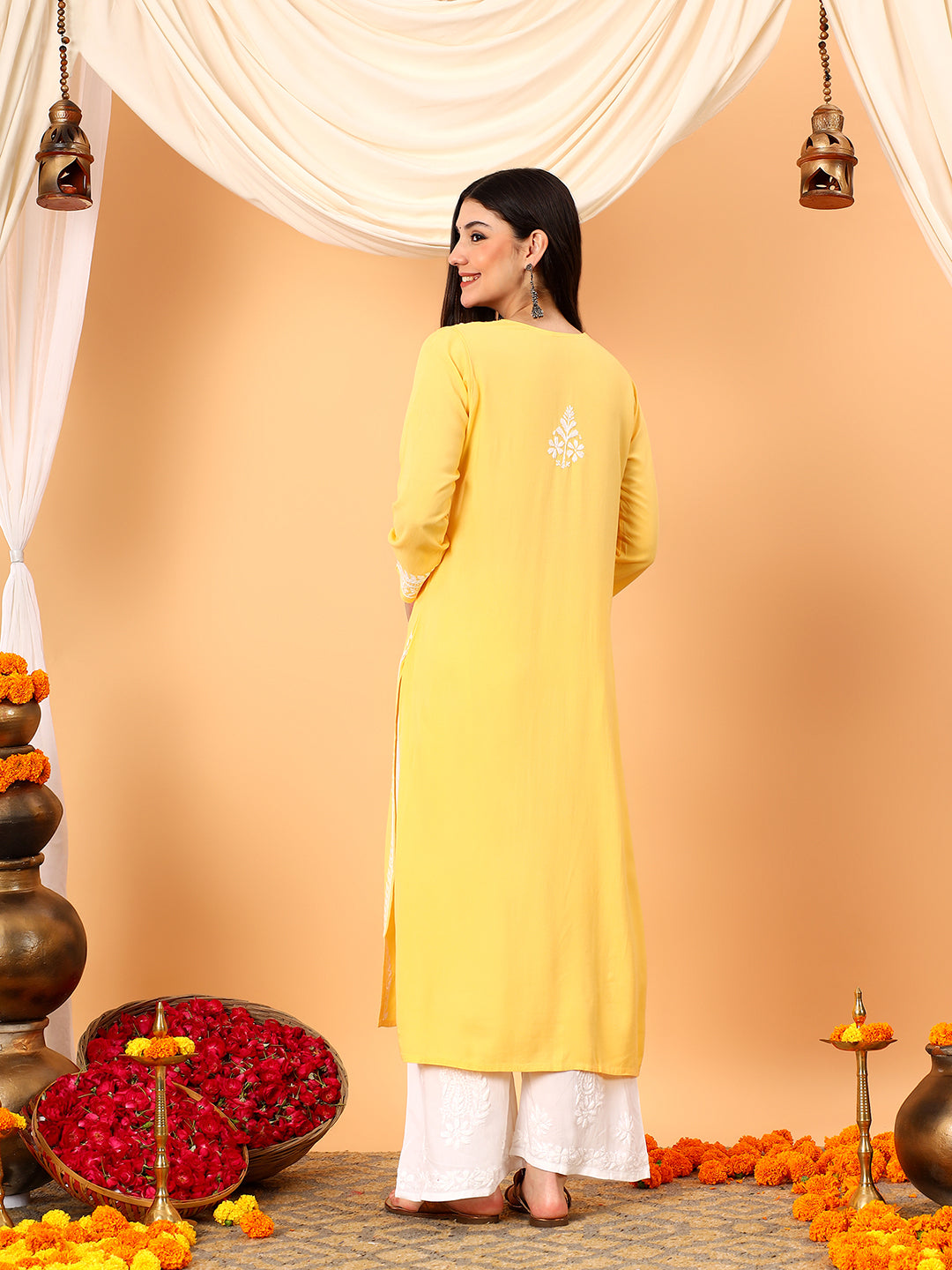 Tarini Rayon Chikankari Straight Kurta