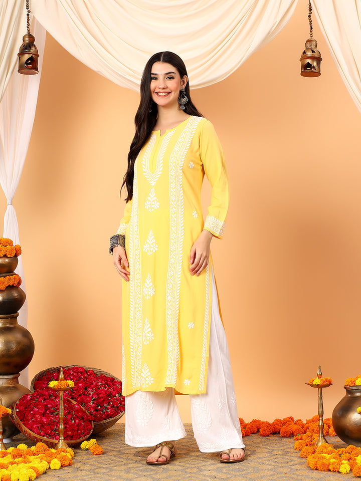 Tarini Rayon Chikankari Straight Kurta